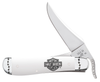Case XX Harley-Davidson Russlock Clip Blade White Synthetic Handle - 52249