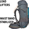Kelty Asher 55 Liter Day Hiking Pack Internal Frame - Beluga/Stormy Blue