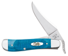 Case XX Russlock Clip Liner Lock Caribbean Blue Bone Sawcut Handle - 25589
