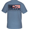 Drake Waterfowl Short Sleeve Patriotic Bar T - Silver Lake Blue - Medium