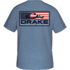 Drake Waterfowl Short Sleeve Patriotic Bar T - Silver Lake Blue - XX-Large