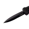 TEKTO A4 Humvee Automatic Knife Double-Edge Dagger Partial Serrated - Black