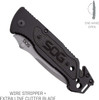 SOG Escape Folding Knife 3.4" Serrated Edge Blade w/ Glass Breaker Black SOG Escape Folding Knife 3.4" Serrated Edge Blade w/ Glass Breaker Black