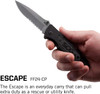 SOG Escape Folding Knife 3.4" Serrated Edge Blade w/ Glass Breaker Black SOG Escape Folding Knife 3.4" Serrated Edge Blade w/ Glass Breaker Black