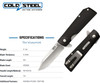 Cold Steel 1911 Folding Knife W/ Liner Lock, Checkered Griv-Ex Handle - Blk