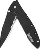 Kershaw Leek Black Serrated EDC Pocketknife 3" Sandvik 14C28N Steel Blade