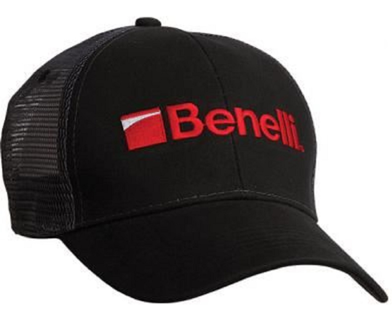Benelli Trucker Ball Cap Hat - Black / Red Logo - 93207