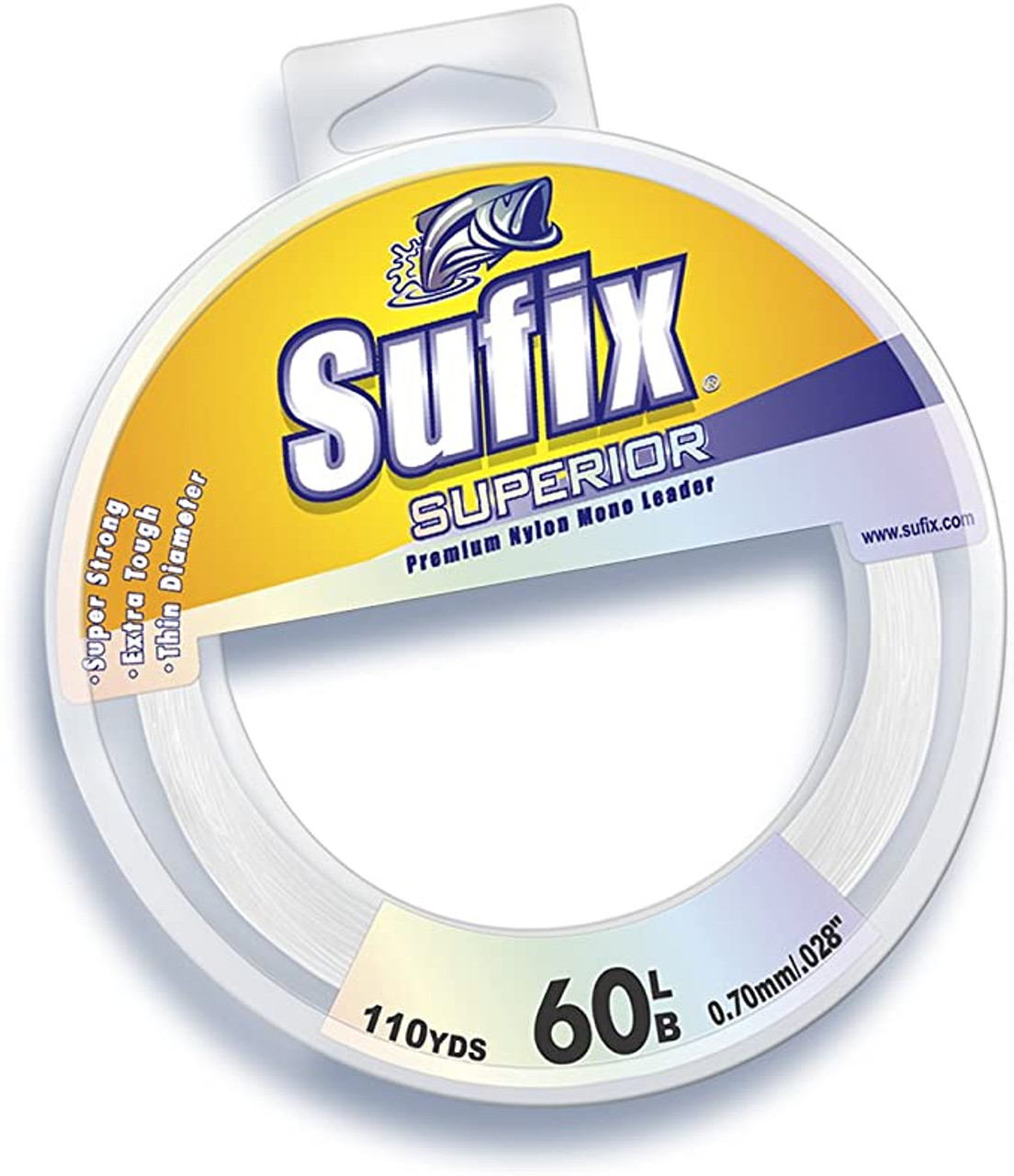 Sufix Superior Monofilament Fishing Leader Line 110 yds 150lb Clear