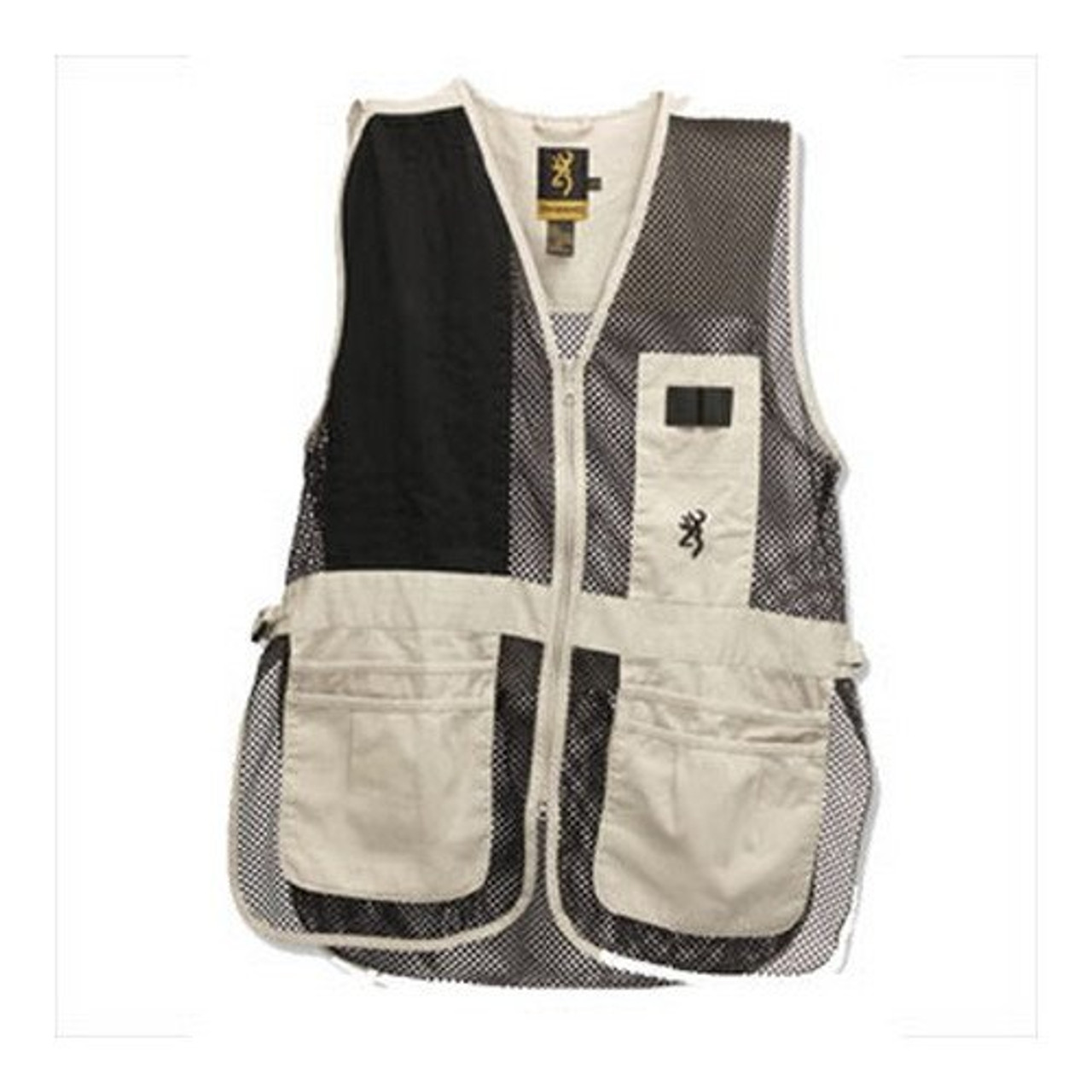 Browning Trapper Creek Shooting Vest, Black/Sand, 2XL - 3050262805