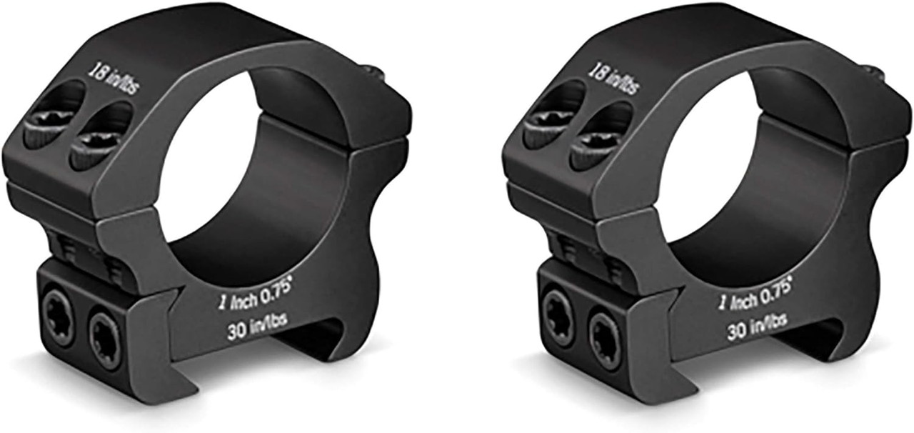 Vortex Pro Series Scope Rings, 1" Low Height, Black - PR1-L
