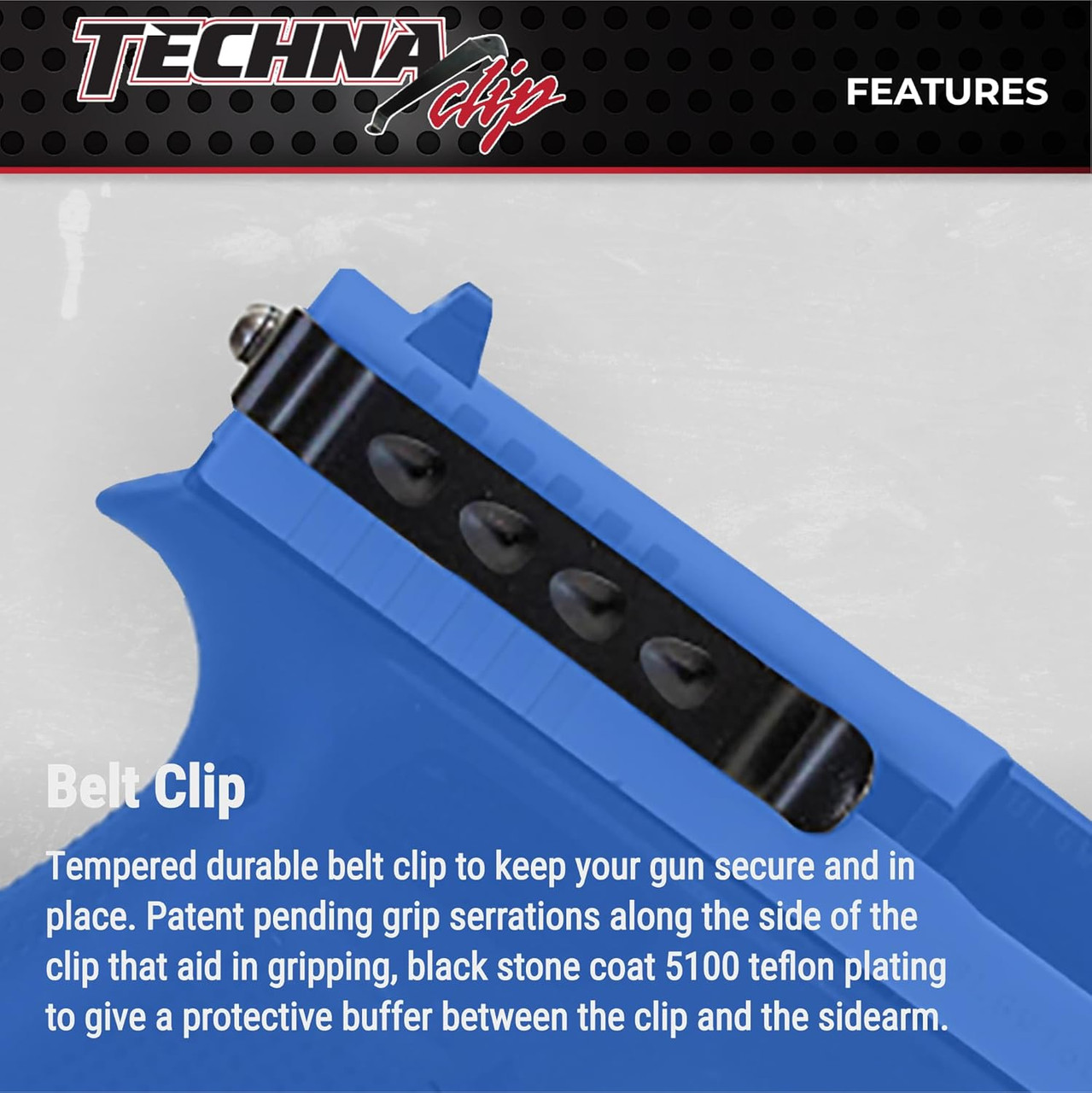 Techna Clip Concealable Gun Holster Ambi Belt Compatible With Glock 43 Techna Clip Concealable Gun Holster Ambi Belt Compatible With Glock 43