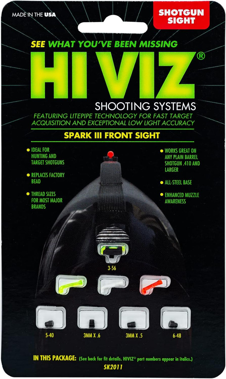 HiViz Spark III Shotgun Front Rifle Sight Replacement SK2011 HiViz Spark III Shotgun Front Rifle Sight Replacement SK2011