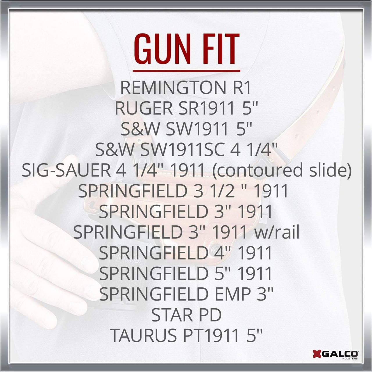 Galco Miami Classic Shoulder Holster System Tan Compatible with 3"-5" 1911