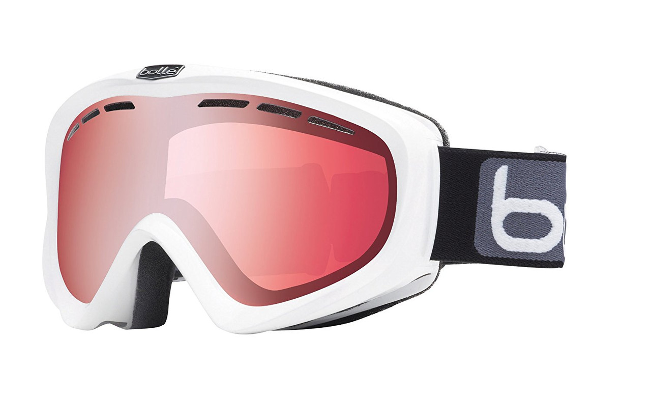 Bolle Y6 OTG Snow Goggles, Anti Fog, Shiny White, Vermillon Gun Lens
