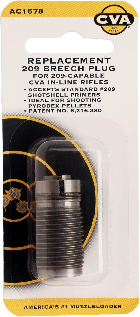 CVA 209 Breech Plug for Buckhorn, Eclipse, Firebolt, Hunterbolt, AC1678