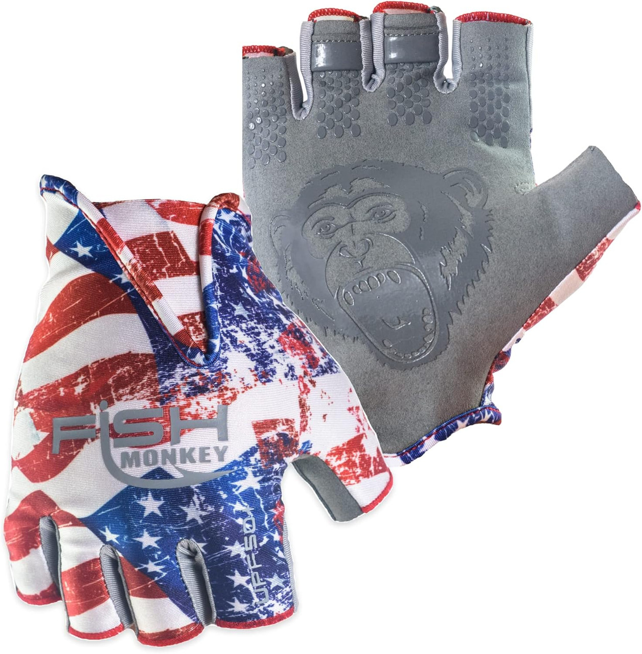 Fish Monkey Gloves Stubby Guide Glove, Americana, Medium - FM18-AMER-M