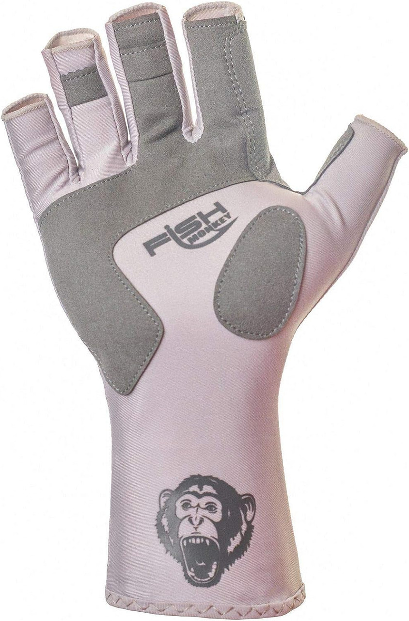 Fish Monkey Gloves Half Finger Guide Glove Light Grey 2X