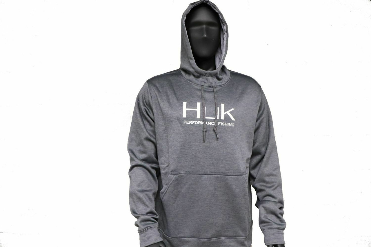 Huk Fishing Men's Fleece Hull Hoodie, Iron Heather, XXL - H1300032-014-XXL  - Hunting Stuff