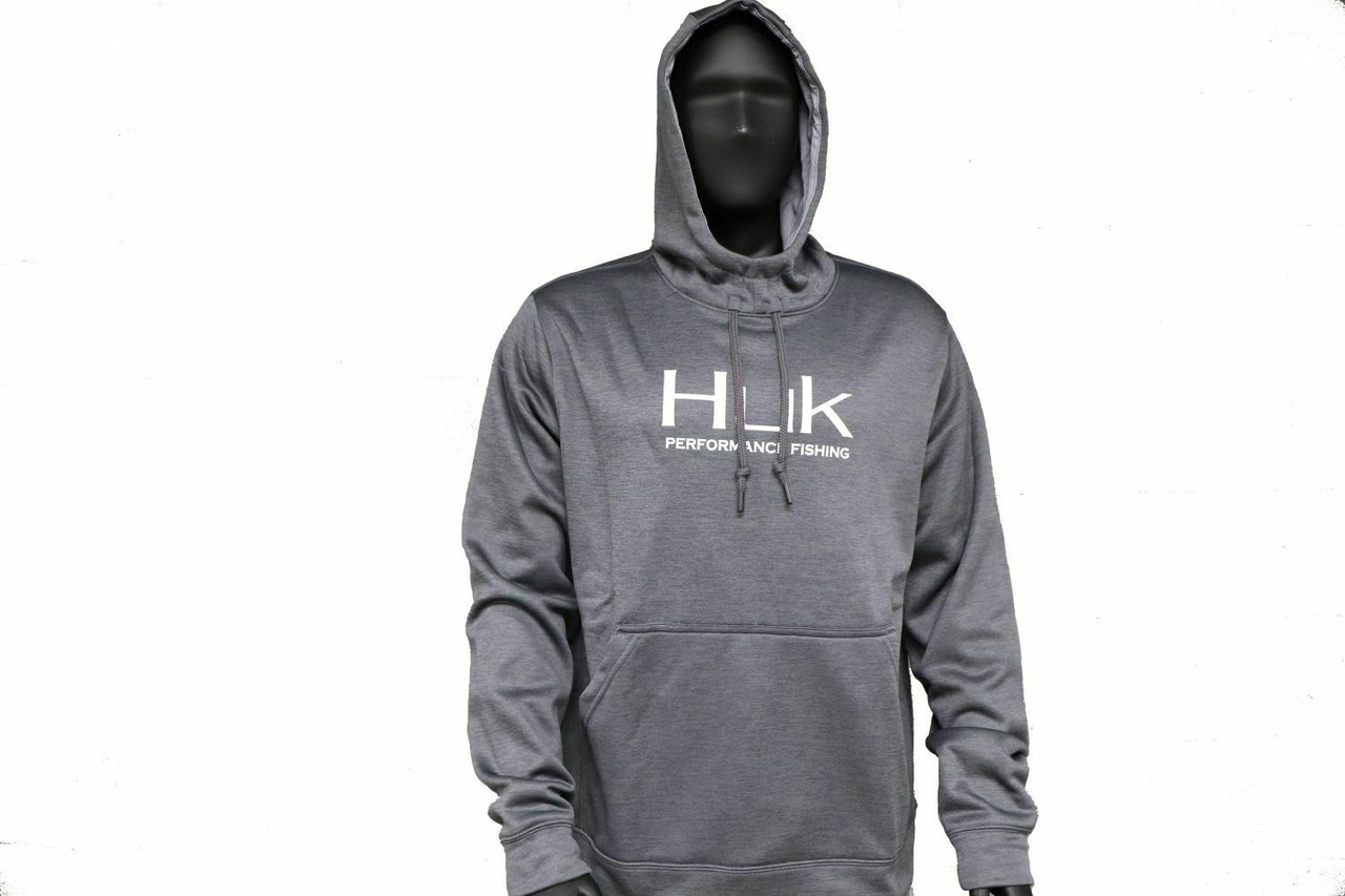 Huk Fishing Men's Fleece Hull Hoodie, Iron Heather, XXL - H1300032-014-XXL