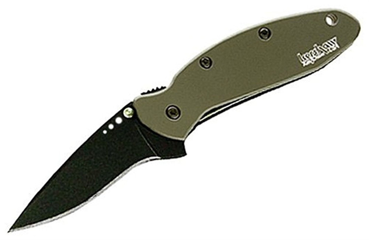 Kershaw 1620 Scallion Folding Knife, Olive Drab, Black Blade - 1620OLBLK