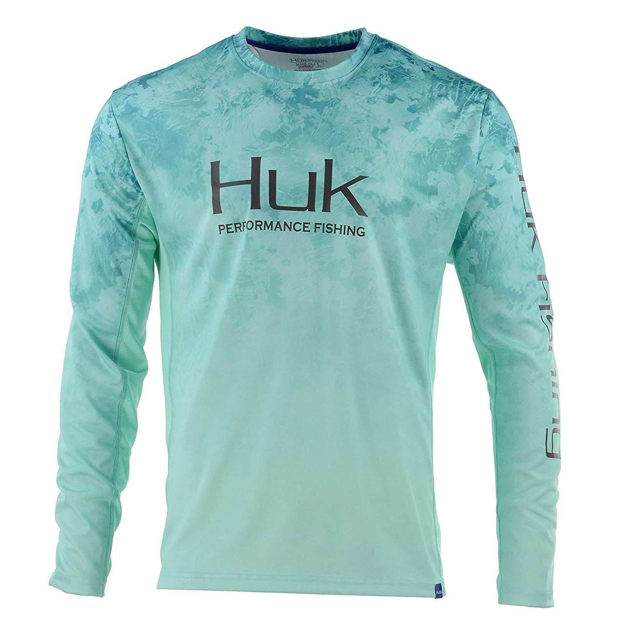 Huk Icon Camo Fade Long Sleeve Shirt, Shallows, 2XL - H1200155-365-XXL