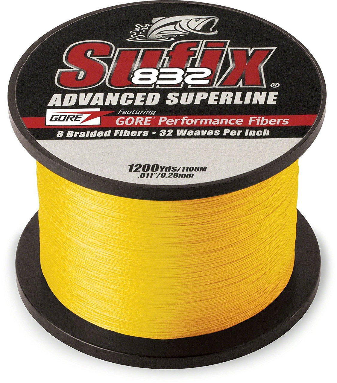 Sufix 832 Advanced Superline 65 Lb, 1200 Yards, Hi Vis Yellow - 660-365Y