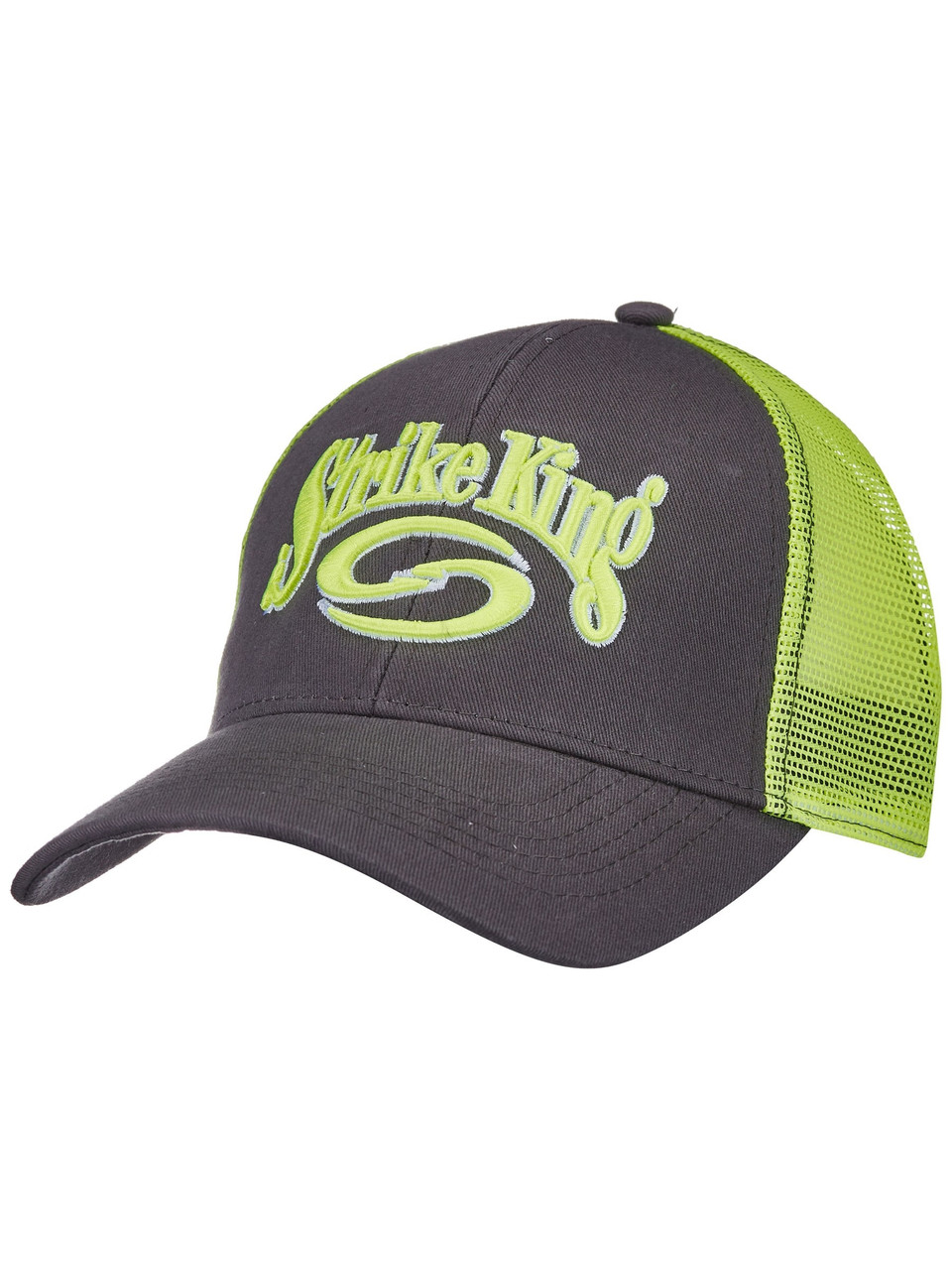 Strike King Trucker Cap Hat, Charcoal/Neon Lime - CAP-1