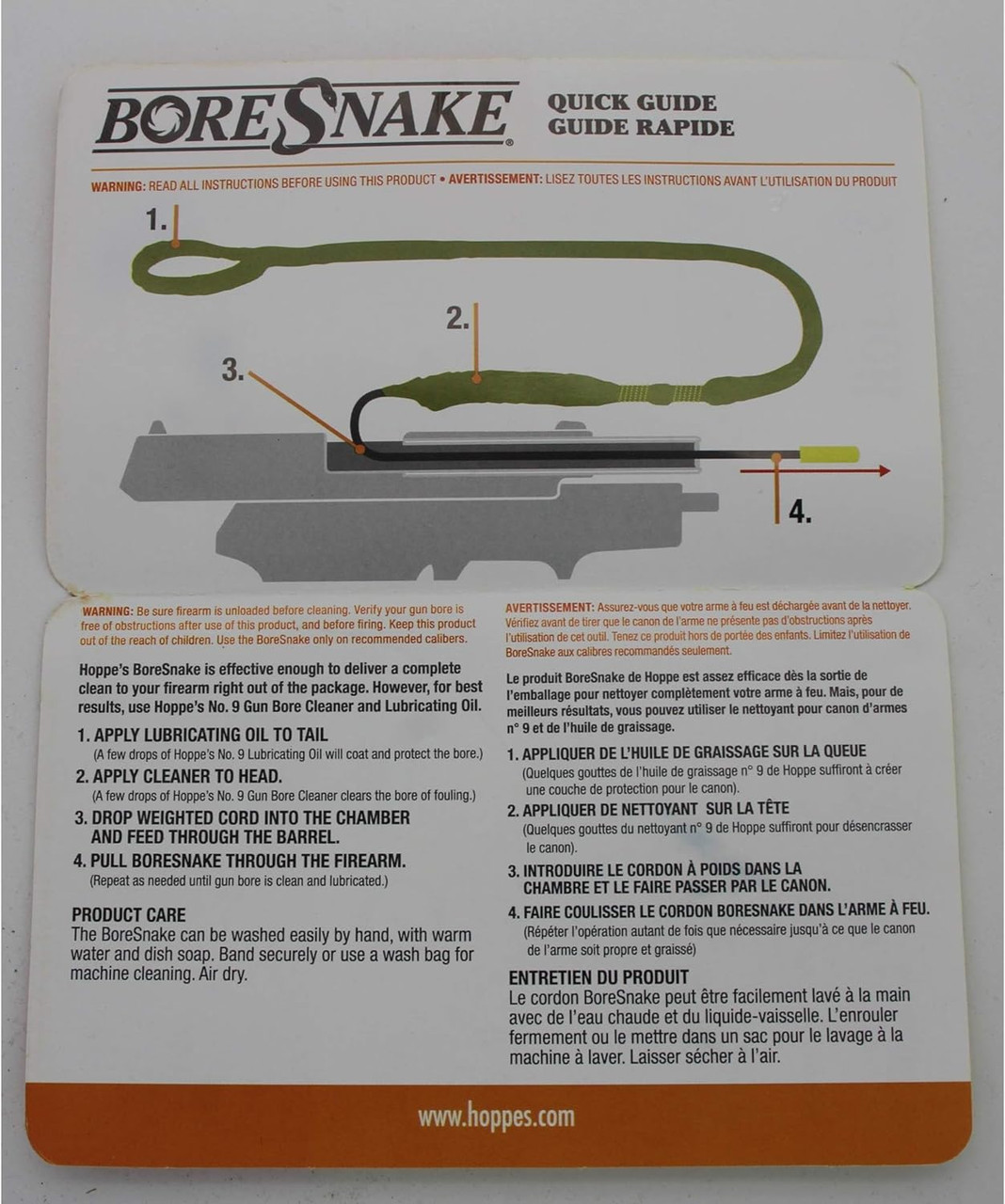 Hoppe's Bore Snake Cleaner  Brass Weight  .22 Caliber Pistols