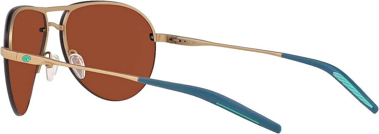 Costa Del Mar Helo Sunglasses Champagne Turquoise Green Mirror 580P