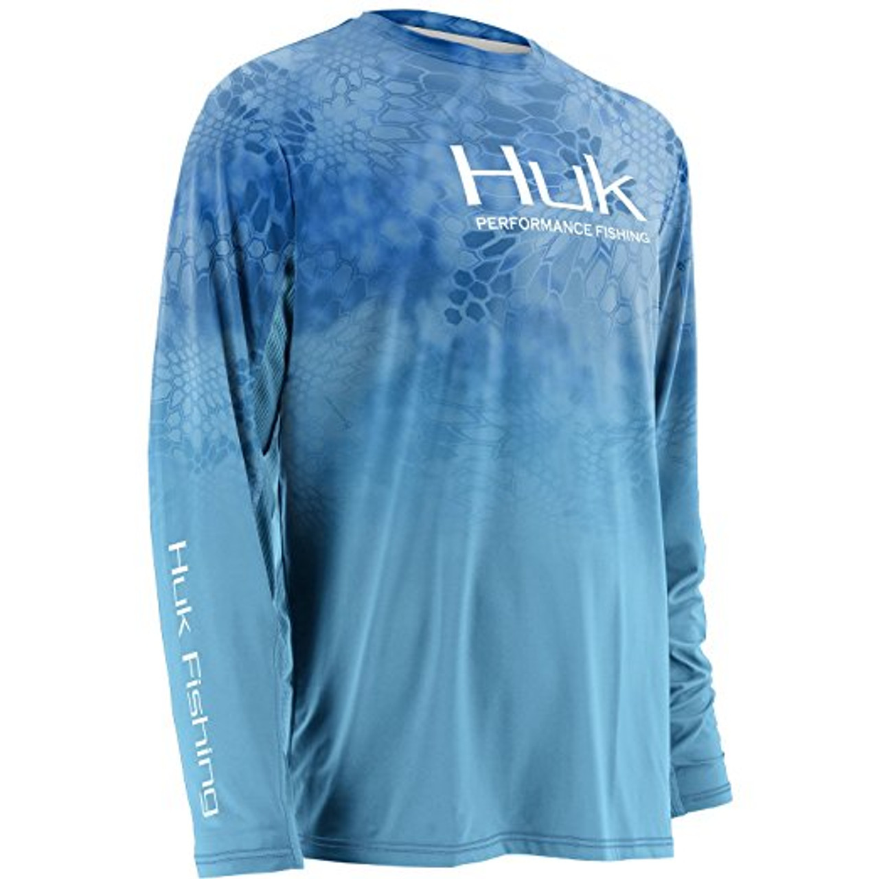 Huk Performance Fade Icon Long Sleeve Shirt, 3XL, Blue - H1200114-461-3X