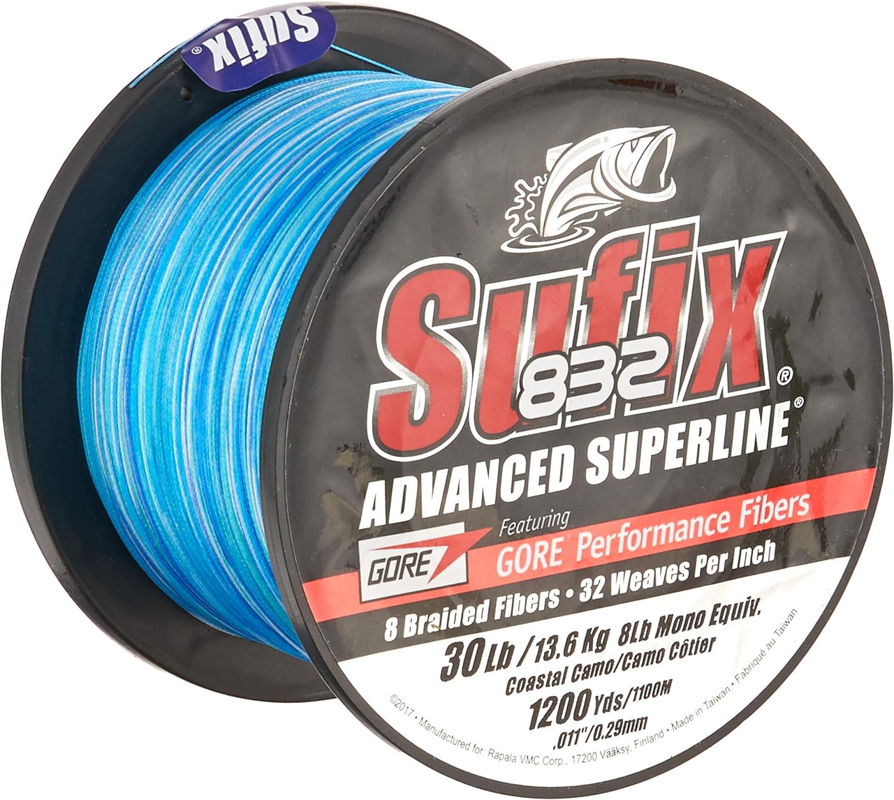 Sufix 832 Advanced Superline 30 Lb, 1200 Yards, Coatal Camo - 660-330CC