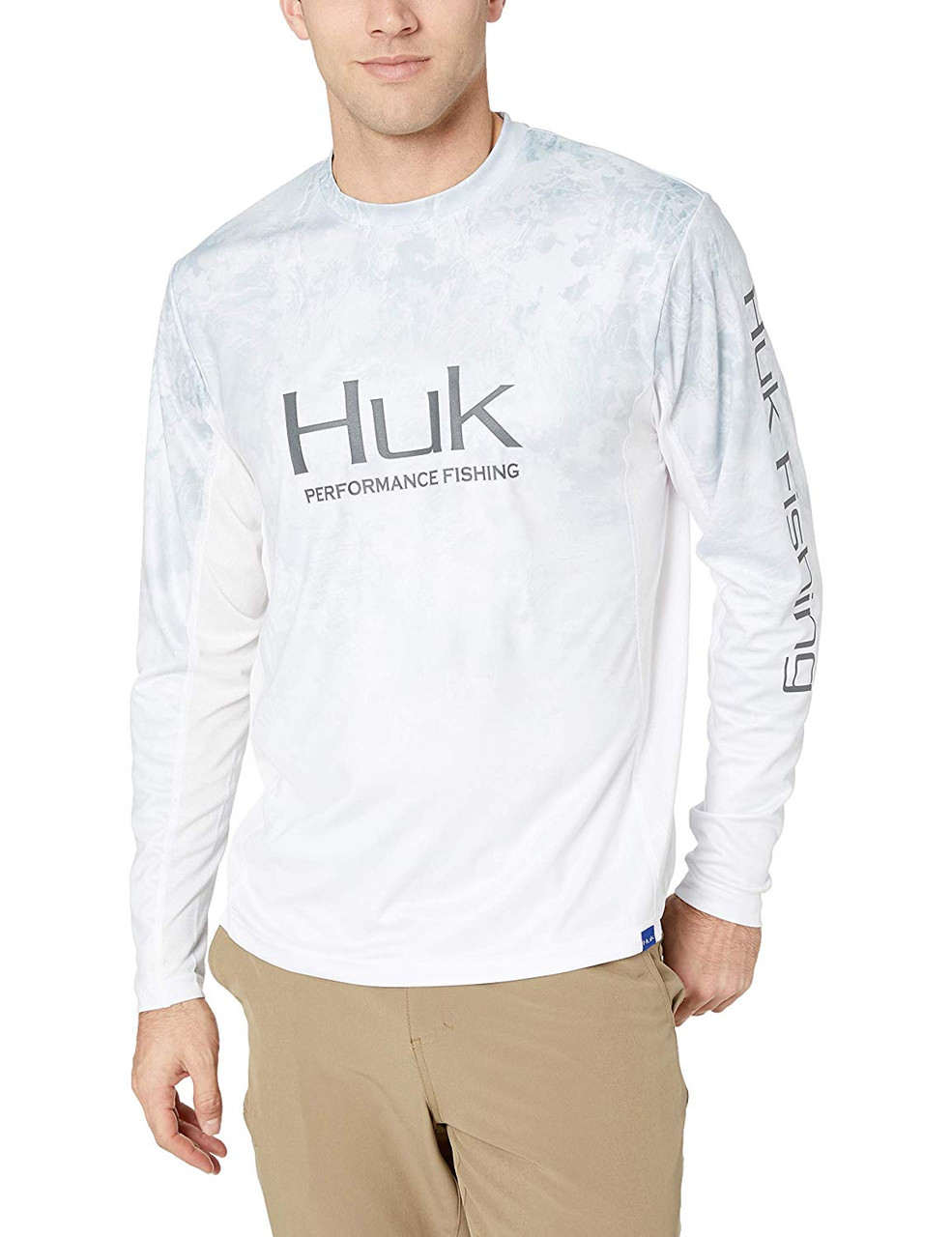 Huk Men's Icon Camo Fade Long Sleeve Shirt, Subzero, 2XL - H1200155-185-XXL