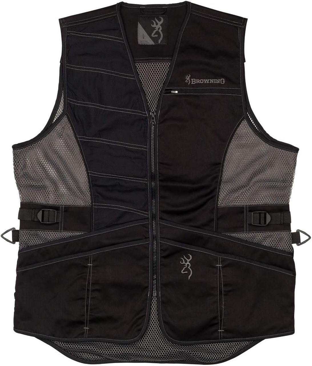 Browning Ace Shooting Vest Black/Black Right Hand, XL - 3050459904 Browning Ace Shooting Vest Black/Black Right Hand, XL - 3050459904