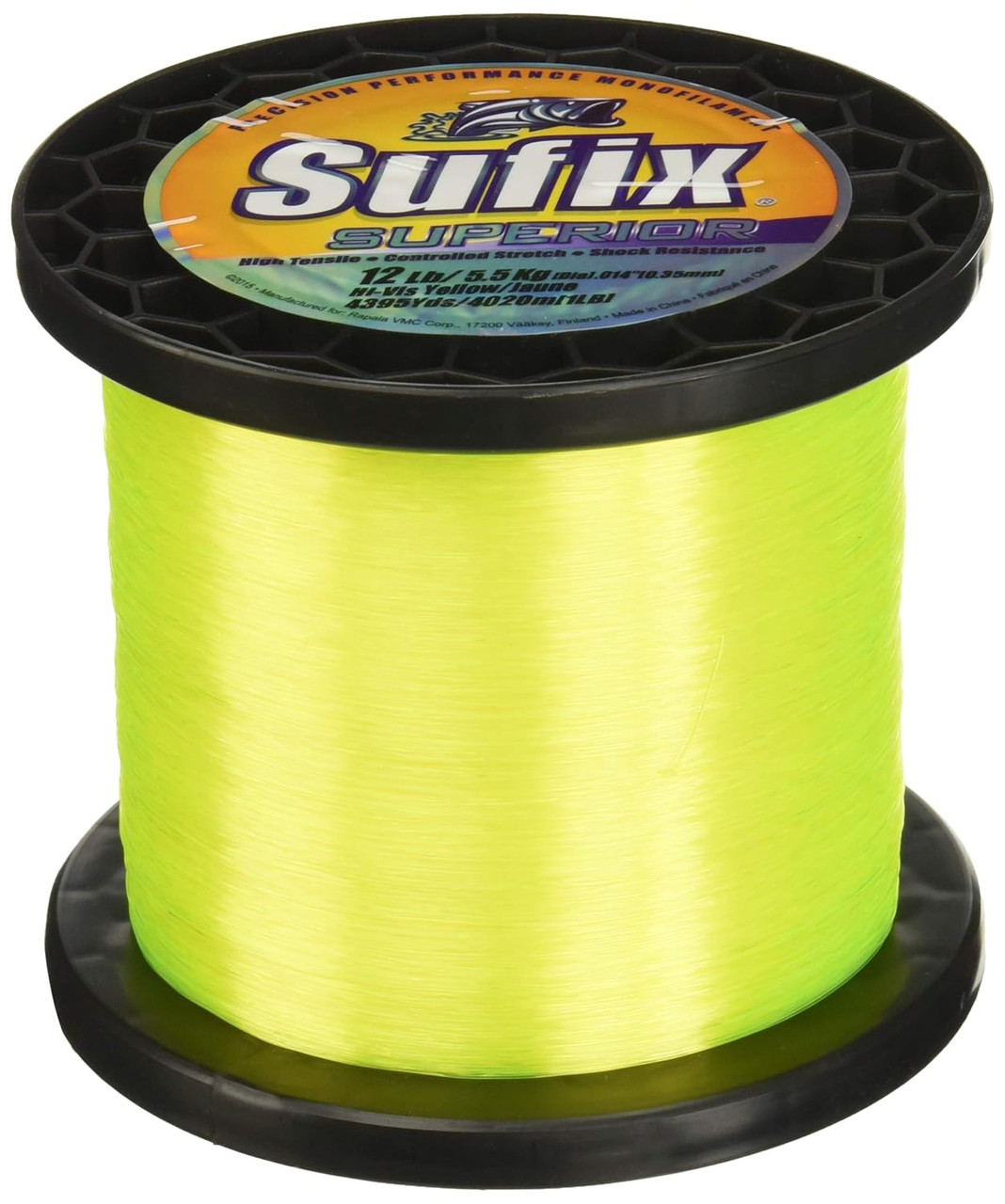 Sufix Superior Monofilament Line, 8 LB, 1720 YDS, Hi Vis - 638-108