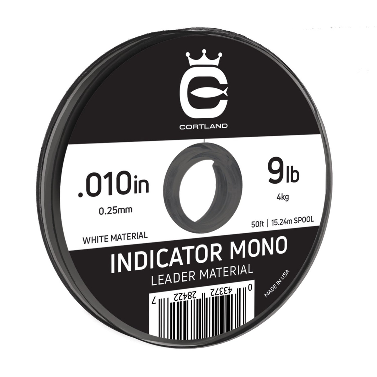 Cortland Indicator Mono Leader Material, .010, 9 Lb, White - 284227