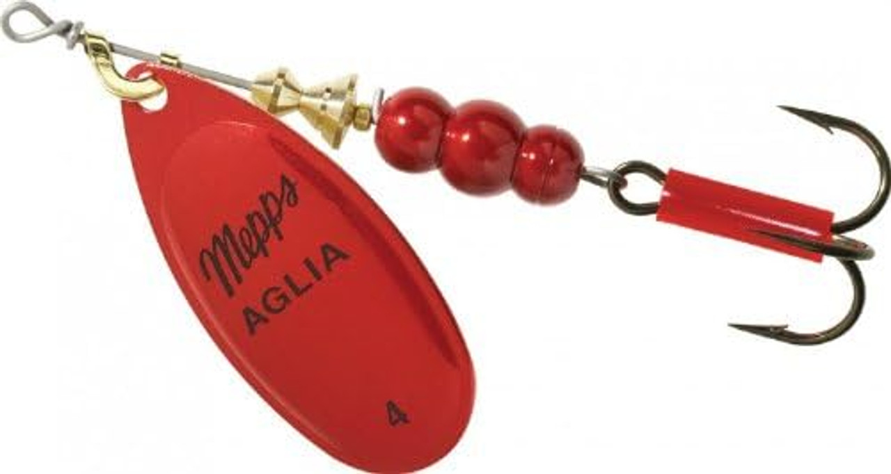 Mepps Aglia Plain Treble Fishing Lure, Red Platinum 1/2 Oz - B5 RP