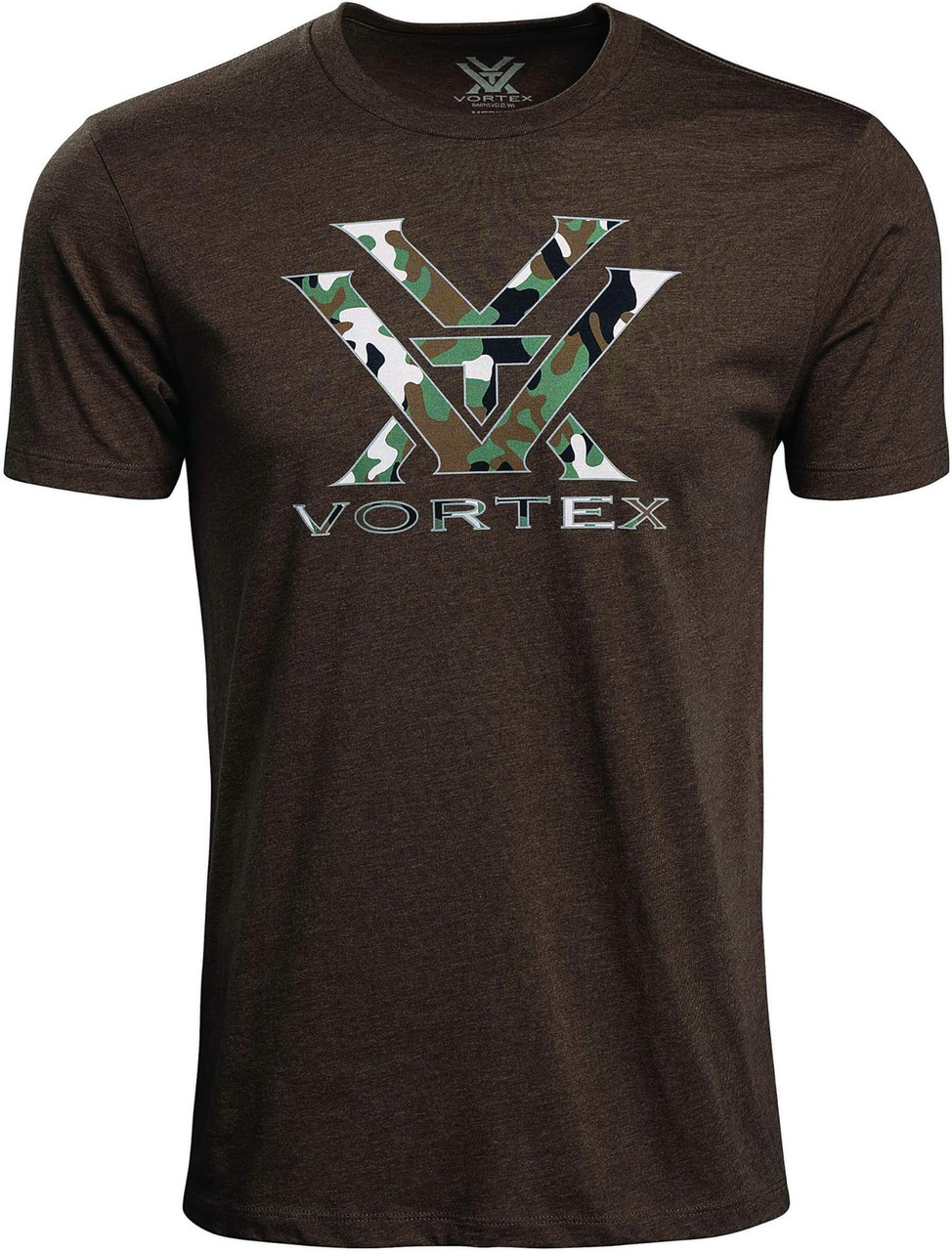 Vortex Optics Logo Short Sleeve T Shirt Brown Heather Camo XL