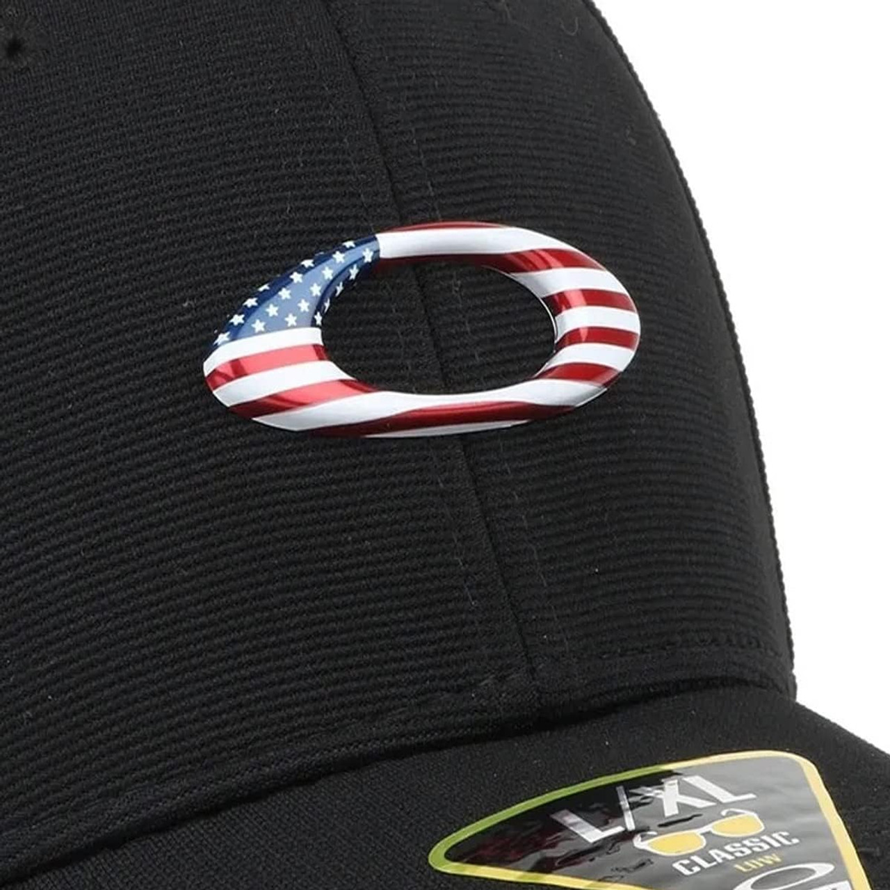 Oakley Men's Tin Can Cap Black American Flag LG XL Oakley Men's Tin Can Cap Black American Flag LG XL