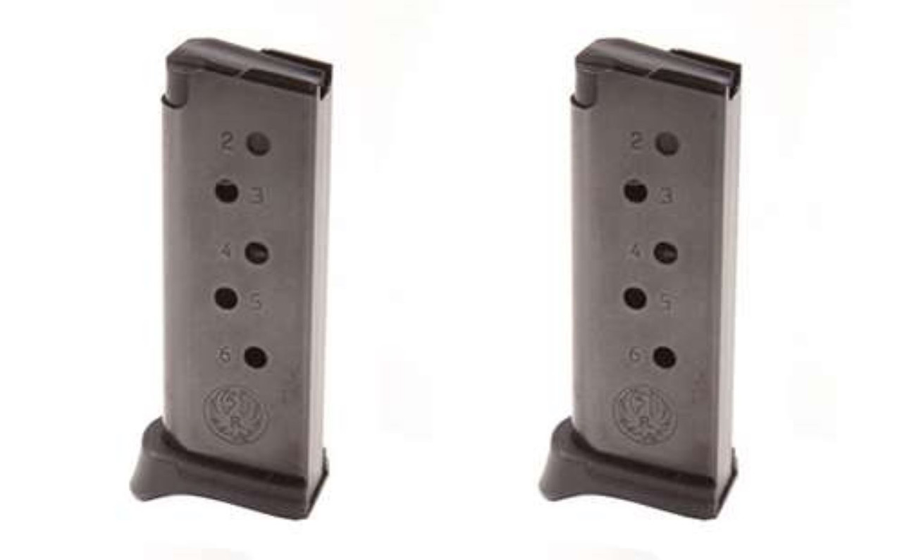 Ruger LCP .380 ACP 6 Round Magazine Mag 2 Pack Blued 90643
