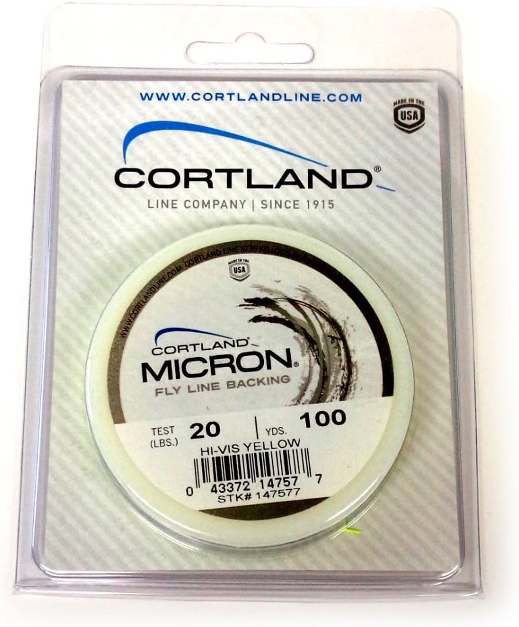 Cortland Micron Fly Line Backing 20lb 1000Yds Yellow - 147324