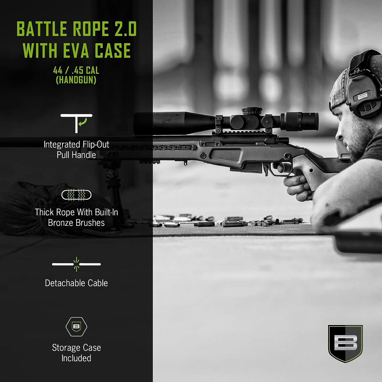Breakthrough Battle Rope 2.0 Bore Snake Kit  .44/.45 Handgun - BR2.0-44/45HG