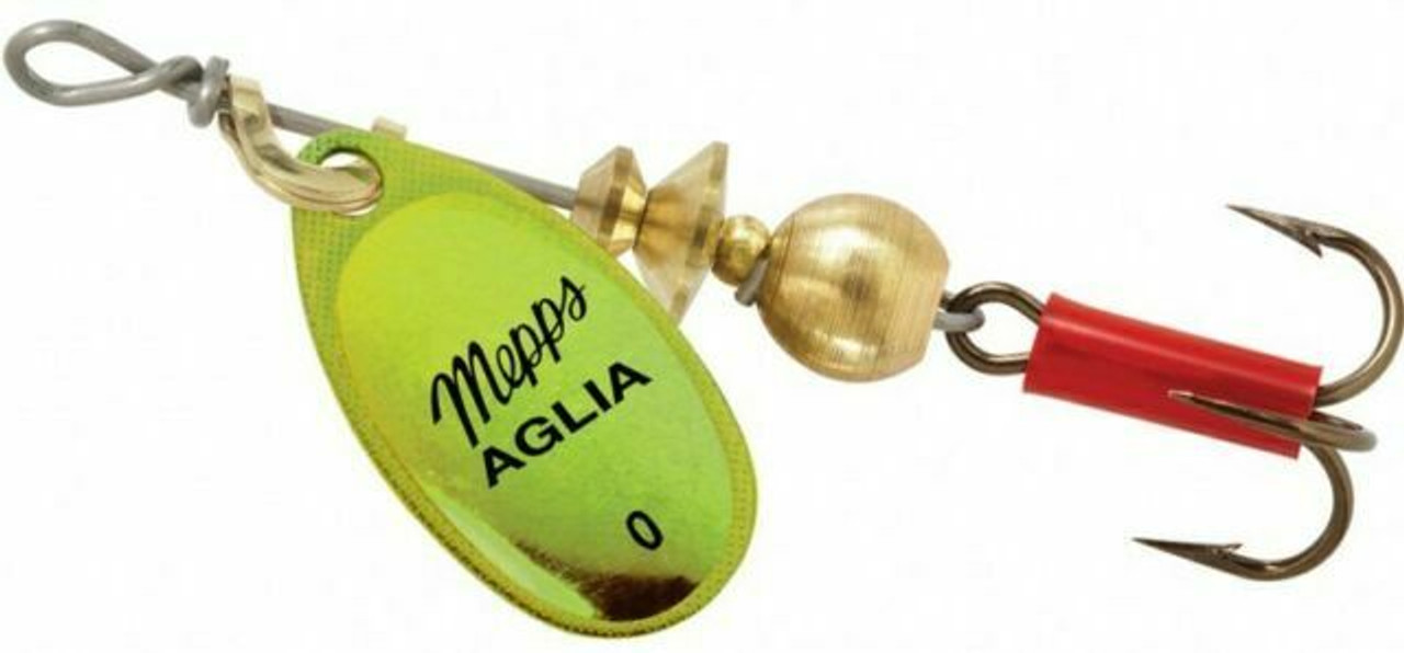 Mepps Aglia Plain Treble Fishing Lure 1/12-Ounce Hot Chartreuse - B0 HC