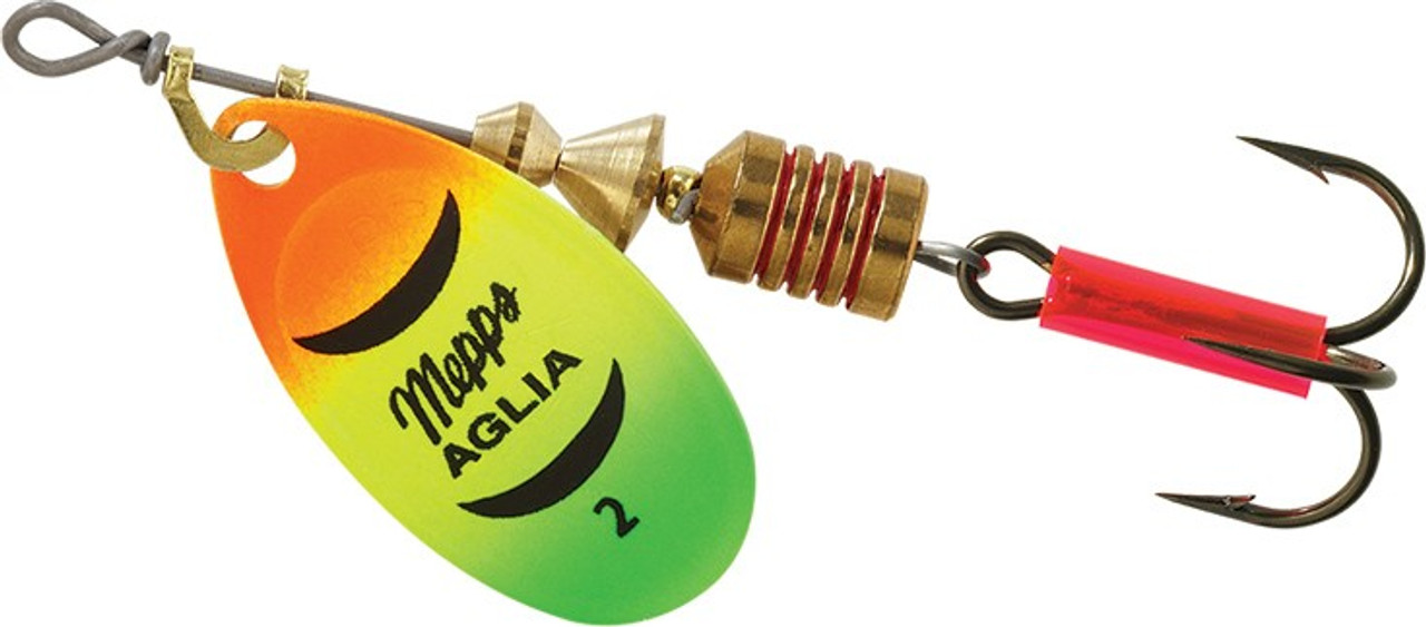 Mepps Plain Agila Treble Spinner 1/6 Oz Size 2 Hot Fire Tiger - B2 HFT