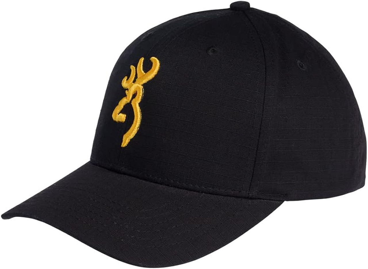 Browning Casual Wear Cap Hat Black and Gold Logo OSFA