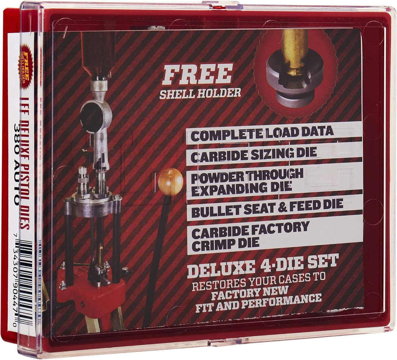 Lee Precision Deluxe 4-Die Reloading Set .380 AUTO (ACP) - 90447