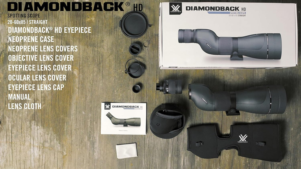 Vortex Optics Diamondback HD Spotting Scope 20-60x85 Straight - DS-85S