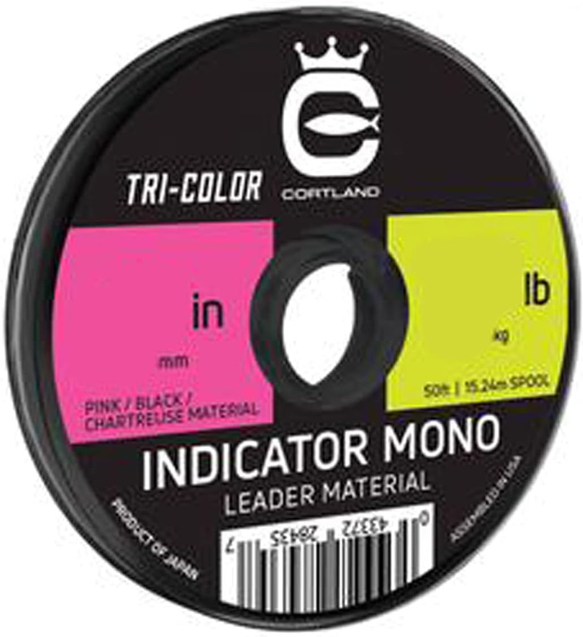 Cortland Indicator Mono Leader Material Tri Color 50ft .008 7.2LB - 284319