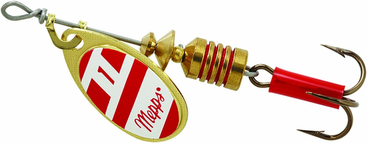Mepps Aglia Plain Treble Spinner Size 1 Red / White 1/8 Oz - B1 G/RW