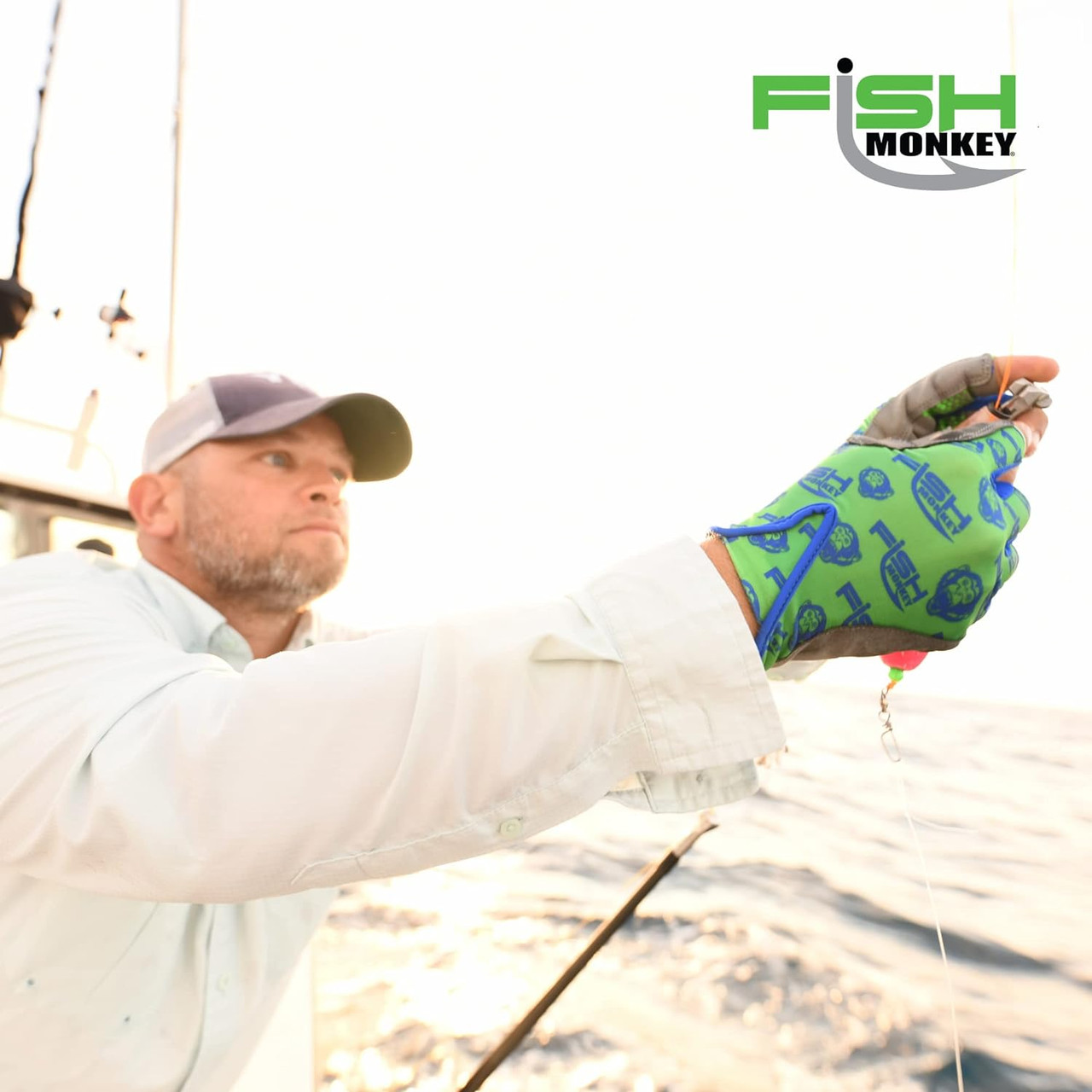 Fish Monkey Pro 365 Fingerless Fishing Guide Glove Neon Green 2XL