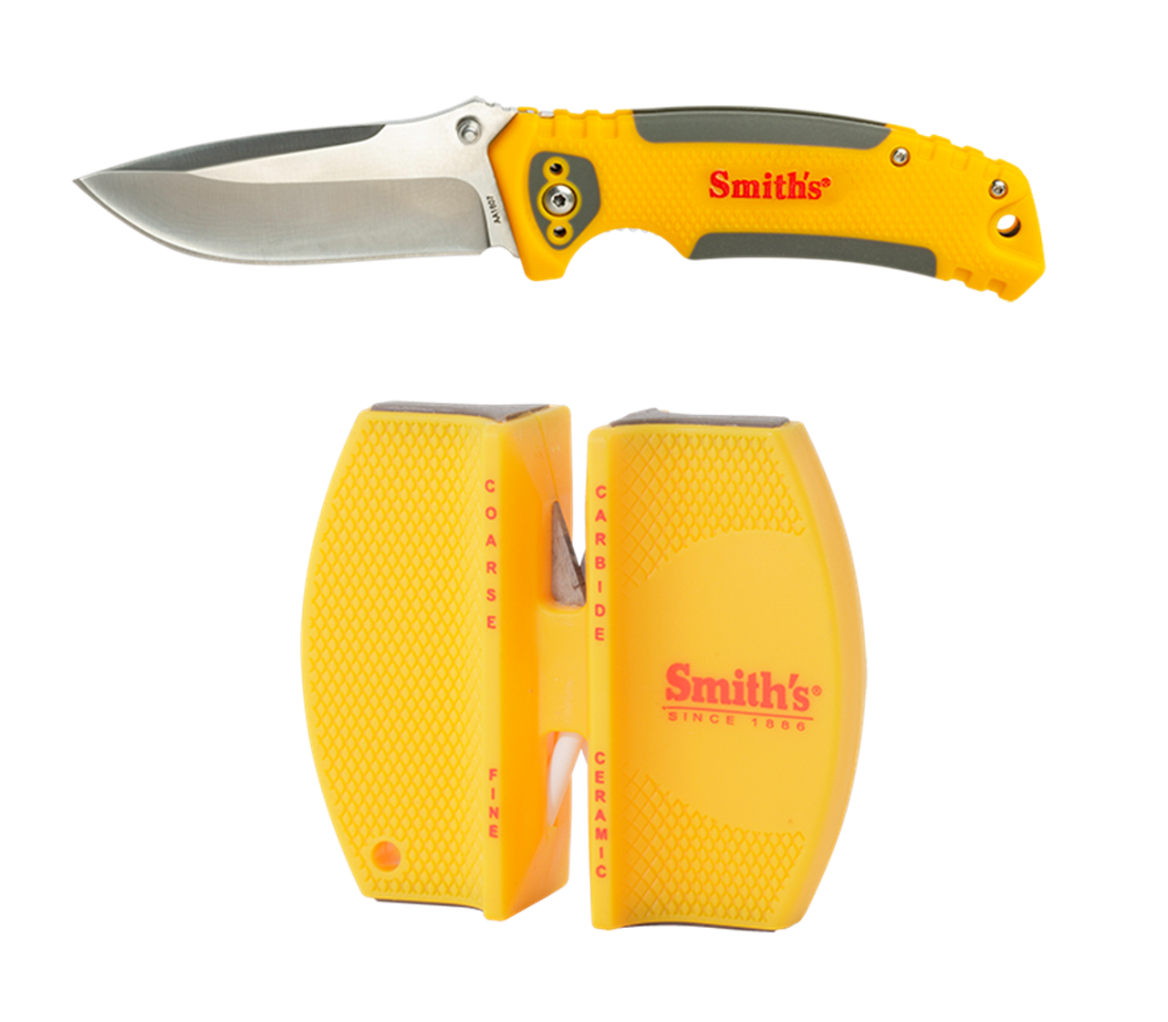 Smith's Edge Sport Knife and Sharpener Combo 420 Stainless Steel 3.3" Blade
